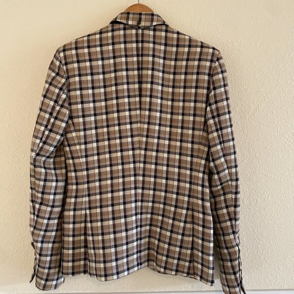 PACO RABANNE Brown Check Blazer jacket Wool, Size 36 or US4 - Picture 11 of 16